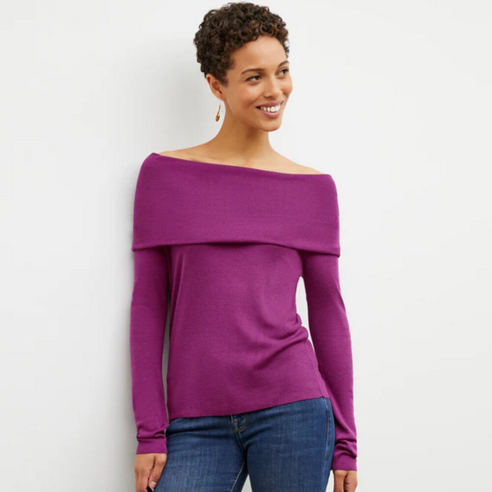 MM Lafleur Dae Top Silk Jersey in Purple Jasper